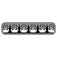 Stylized Tree Border, Vintage Decorative Element vector