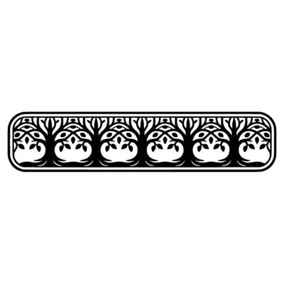 Stylized Tree Border, Vintage Decorative Element