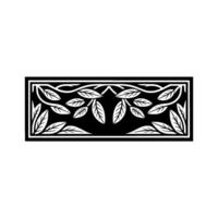 Elegant Botanical Border, Vintage Style, Symmetrical vector
