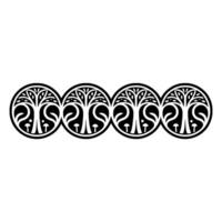 Art Nouveau Tree Border Elegant, Circular Motif vector