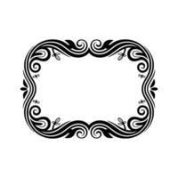 Elegant Black Swirl Frame, Vintage Decorative Border vector