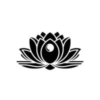 Elegant Black Lotus Emblem, Minimalist vector