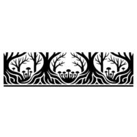 Stylized Forest Border, Art Nouveau Inspired vector