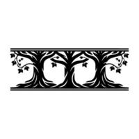 Elegant Botanical Border, Vintage Style Illustration, Ornamental vector