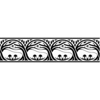 Stylized Forest Border, Decorative Mushroom Motif vector