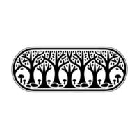 Enchanted Forest Emblem, Stylized Tree Line vector