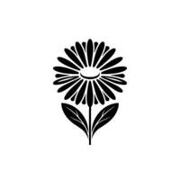 Minimalist Black Daisy Emblem, Simple Floral vector