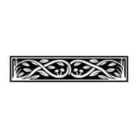Elegant Black and White Botanical Border, Art Nouveau Inspired vector