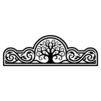 Ornate Black Tree Border, Vintage Decorative Element vector