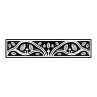 Stylized Forest Border, Black and White Botanical Illustration vector