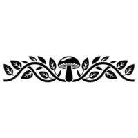 Botanical Border Mushroom Leaf Decorative Element vector