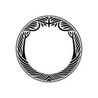 Intricate Ornamental Circle Frame, Vintage Style, Floral vector
