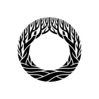 Abstract Tree Ring, Minimalist Emblem, Circular Symbol vector