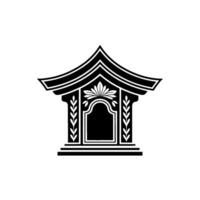 Elegant Asian Pavilion Silhouette, Minimalist - Architecture vector