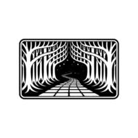 Mystical Forest Portal, Illuminated Pathway vector