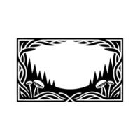 Stylized Forest Frame, Art Nouveau Botanical Illustration vector