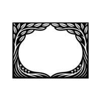 Stylized Branch Frame, Organic, Minimalist, Symbolic, Decorative, Vintage, Black and White, Geometric, Abstract, Celtic, Frame, Border, Art Deco, Pattern, Illustration, Sacred, Nature, Heritage vector