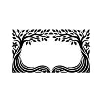 Elegant Botanical Frame, Vintage Style, Decorative Border, Branches vector