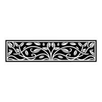 Elegant Botanical Border, Vintage Style, Blackandwhite - Floral vector