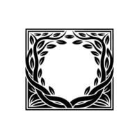 Geometric Branch Frame, Elegant Botanical vector