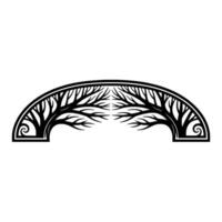 Symbolic Tree Arch Minimalist Black White vector