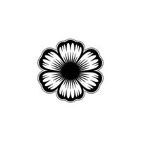 Minimalist Black Flower Emblem, Elegant Floral vector