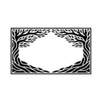 Stylized Tree Frame, Minimalist, Elegant Border vector
