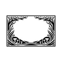 Art Nouveau Forest Frame, Elegant Botanical Border vector