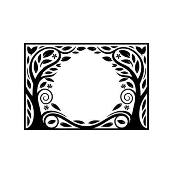 Stylized Tree Frame, Elegant Botanical vector