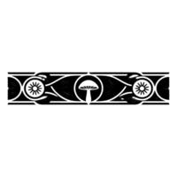 Stylized Mushroom Border, Geometric Pattern vector