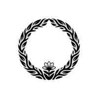 Elegant Floral Wreath, Minimalist, Symbolic Circle vector