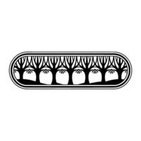 Stylized Tree Line Silhouette, Minimalist Emblem vector