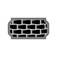 Geometric Brick Wall Emblem, Minimalist vector