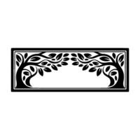 Elegant Black Tree Frame, Vintage Botanical Illustration vector
