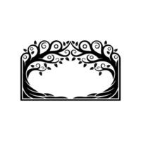 Elegant Botanical Frame, Vintage, Minimalist Style, Floral vector