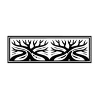Geometric Deer Silhouette Border, Minimalist vector