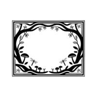 Botanical Frame, Woodland Charm, Stylized Illustration vector