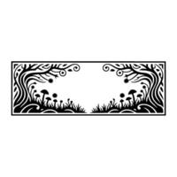 Intricate Forest Border, Stylized Woodland Frame vector