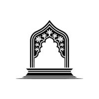 Intricate Archway Silhouette, Islamic, Minimalist Emblem vector