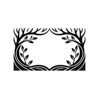 Elegant Branch Frame, Botanical Border, Minimalist vector