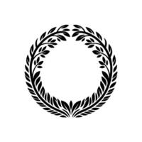Elegant Black Laurel Wreath, Minimalist - Floral - Botanical vector