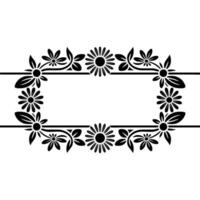 Elegant Floral Border Frame, Vintage Style - Decorative - Botanical vector