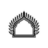 Geometric Arch with Flame Motif - Minimalist vector