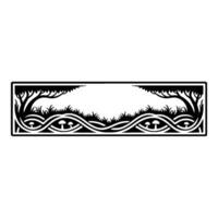 Intricate Forest Border, Celtic, Black and White vector