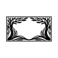 Stylized Tree Frame, Organic Border, Minimalist vector