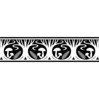 Art Nouveau Decorative Border Mushroom Leaf Motif vector