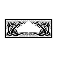 Serene Pathway Through Ancient Trees Illustration vector
