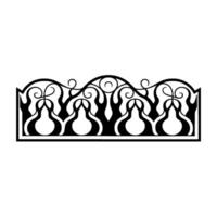 Ornate Flame Border, Vintage Decorative Element vector