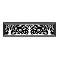 Elegant Black White Tree Border, Vintage vector