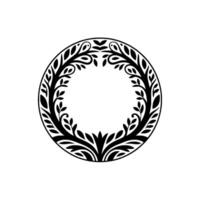 Intricate Botanical Circle, Elegant Ornamentation vector